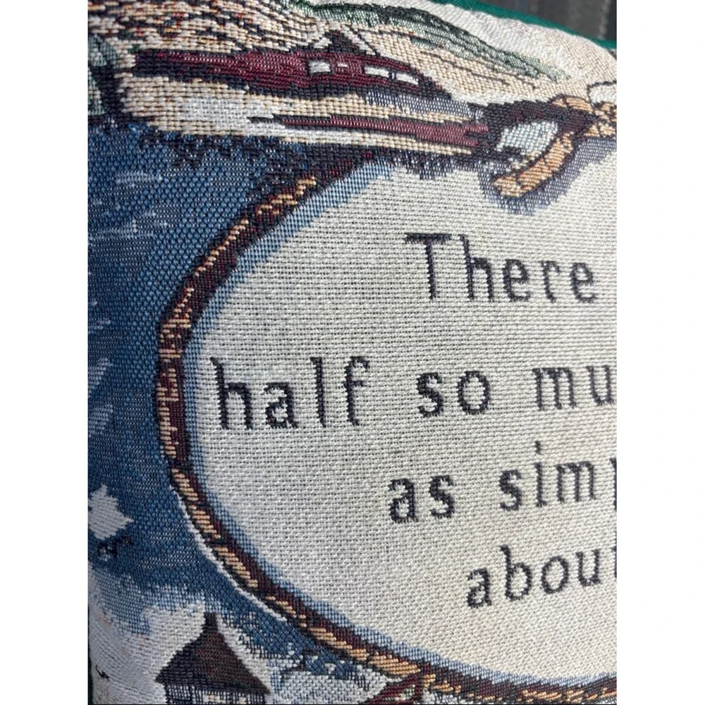 Vintage Riverdale‎ K. Grahame Quote Nautical Boats Tapestry Throw Pillow USA 15